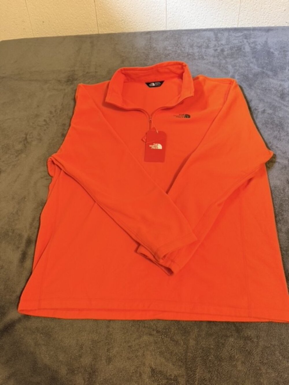 The North Face Quarter Zip Fleece Pullover Mens XL Orange NWT 1/4 Zip Mock Neck